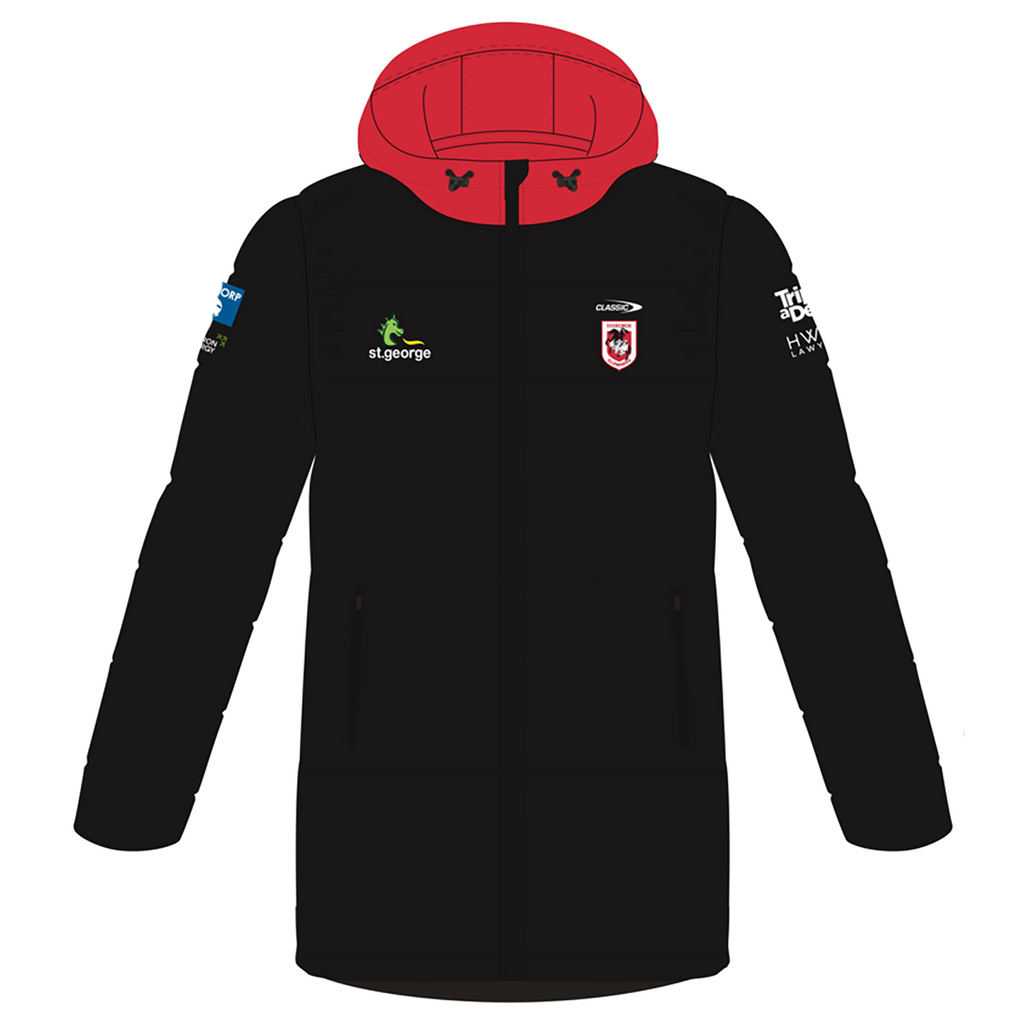 St-George-Illawarra-Dragons-Classic Dragons 2024 Men's 3/4 Puffer Jacket