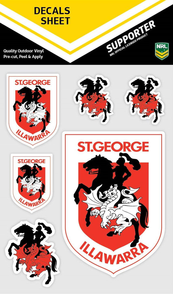 St-George-Illawarra-Dragons-Dragons Decal Sheet