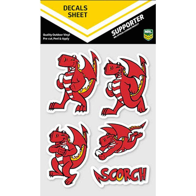 St-George-Illawarra-Dragons-Dragons Mascot Decals Sheet