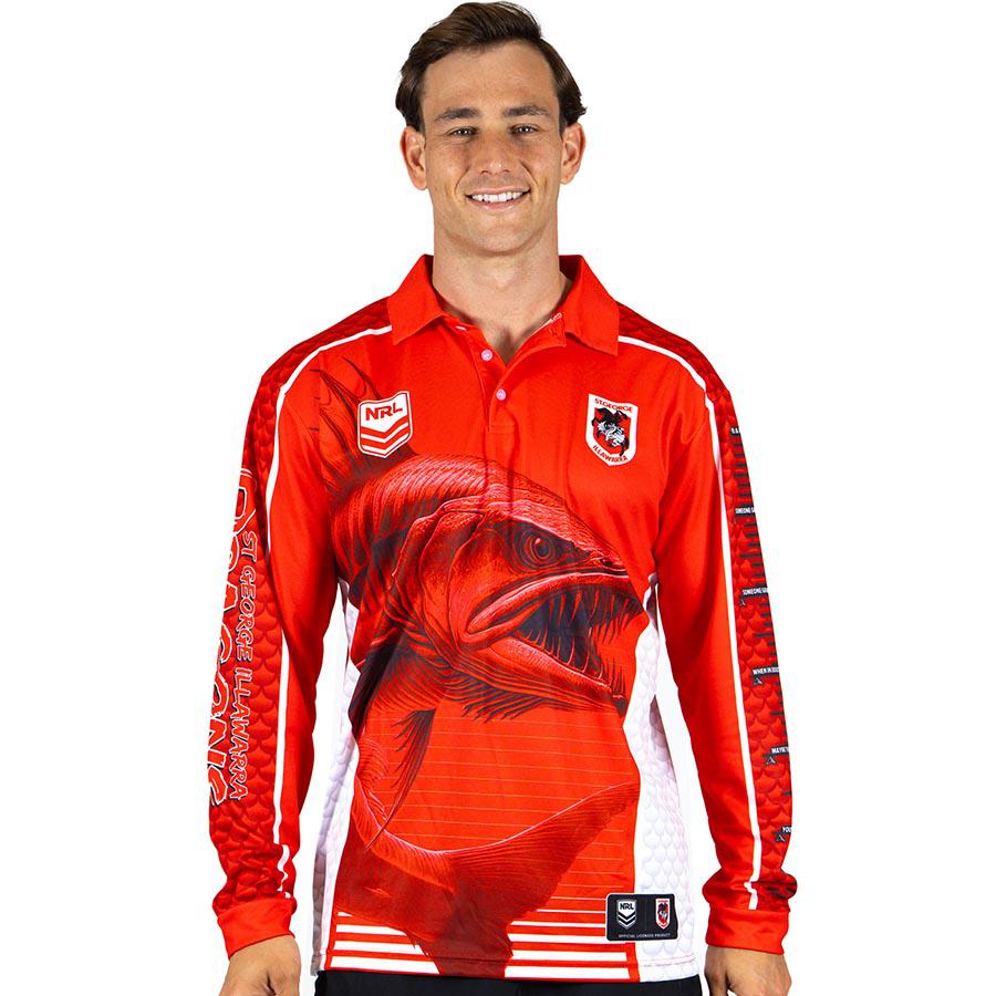St-George-Illawarra-Dragons-Ashtabula Adults Barracuda Fishing Shirt