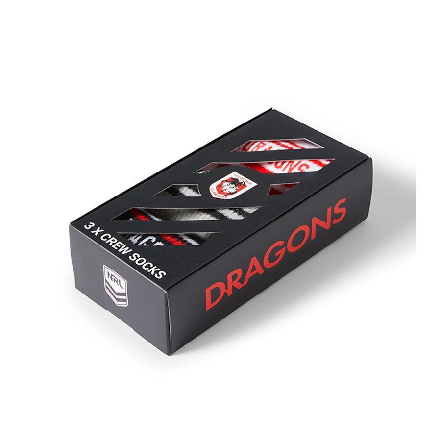 St-George-Illawarra-Dragons-Bleacher Athletic 3pk Box of Socks