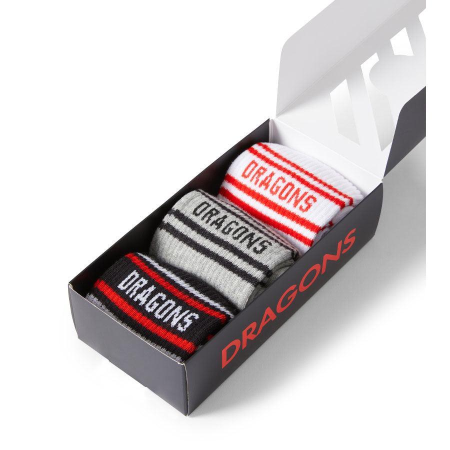 St-George-Illawarra-Dragons-Bleacher Athletic 3pk Box of Socks