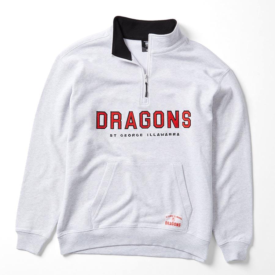 St-George-Illawarra-Dragons-Bleacher Athletic Dragons Adult 1/2 Zip Fleece