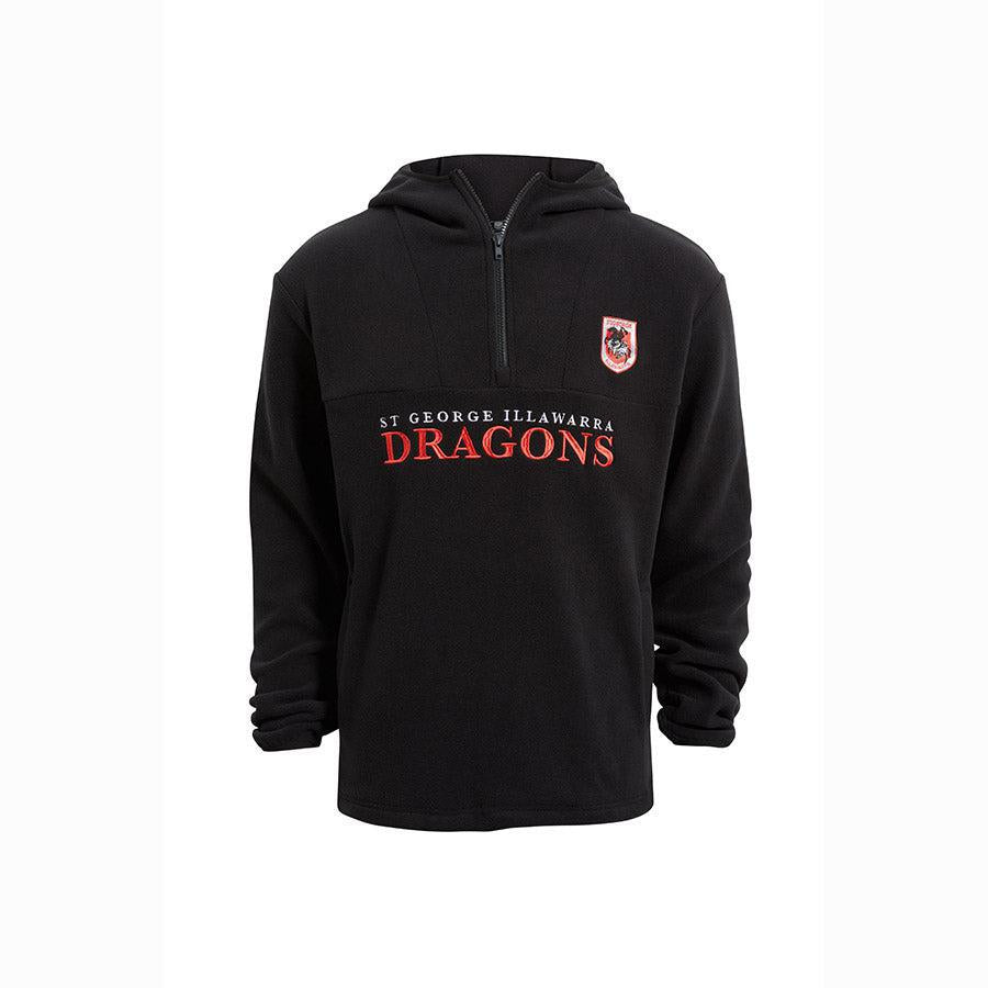 St-George-Illawarra-Dragons-Bleacher Athletic Dragons Adult 1/4 Zip Polar Fleece Hoodie