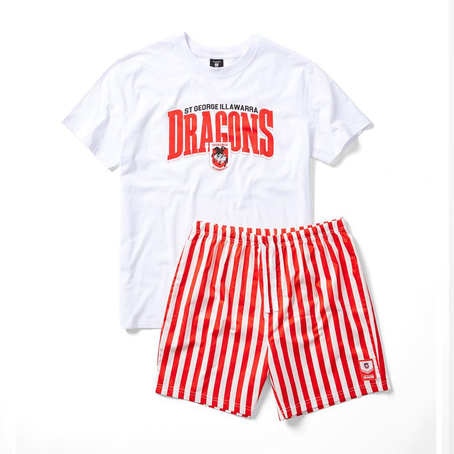 St-George-Illawarra-Dragons-Bleacher Athletic Dragons Adult T-Shirt & Short PJ Set