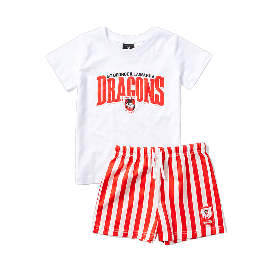 St-George-Illawarra-Dragons-Bleacher Athletic Dragons Youth T-Shirt & Short PJ Set