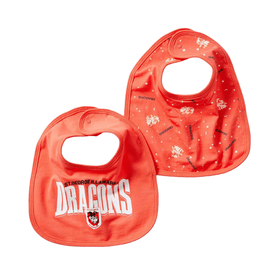 St-George-Illawarra-Dragons-Bleacher Athletic Infants Everyday 2-Pack Bib