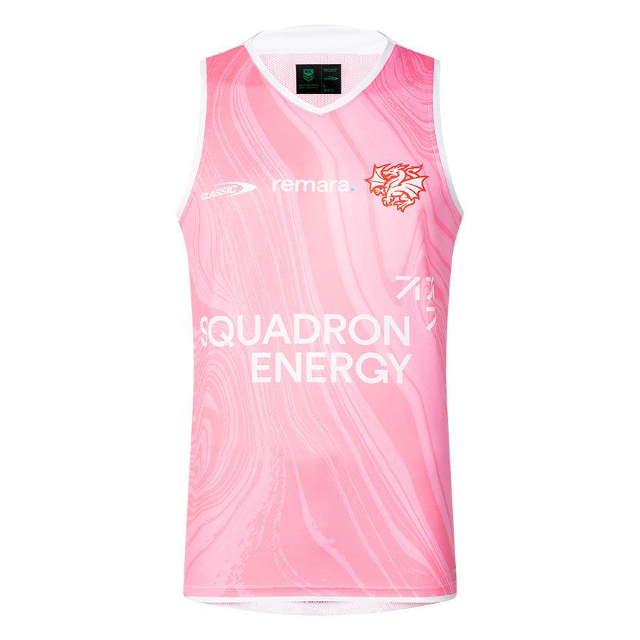 St-George-Illawarra-Dragons-Classic 2025 Adults Training Singlet Pink