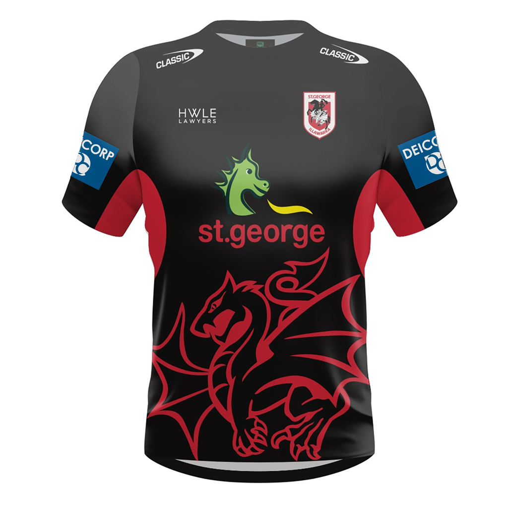 St-George-Illawarra-Dragons-Classic Dragons 2024 Men's Warm Up Tee