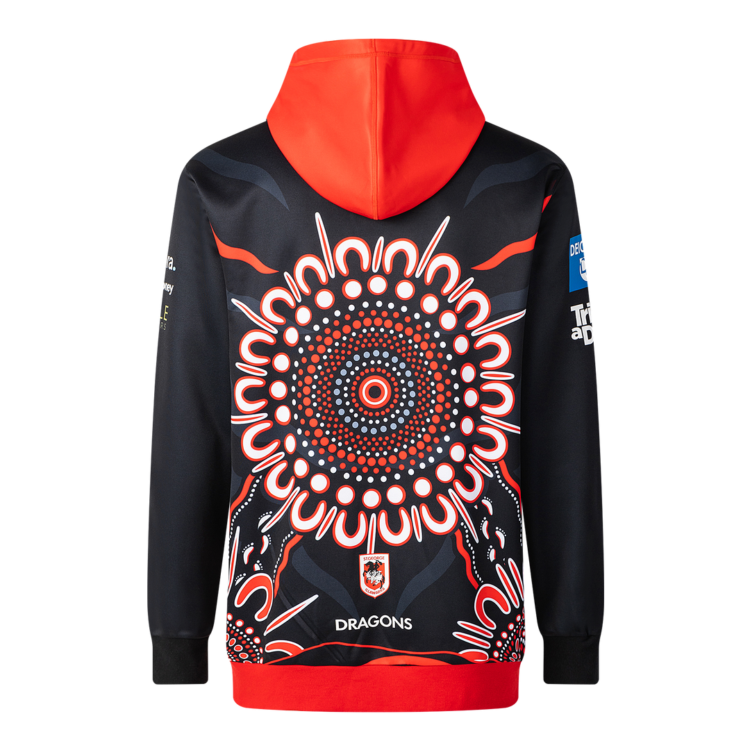 St-George-Illawarra-Dragons-Classic Dragons 2025 Adult Indigenous Hoodie