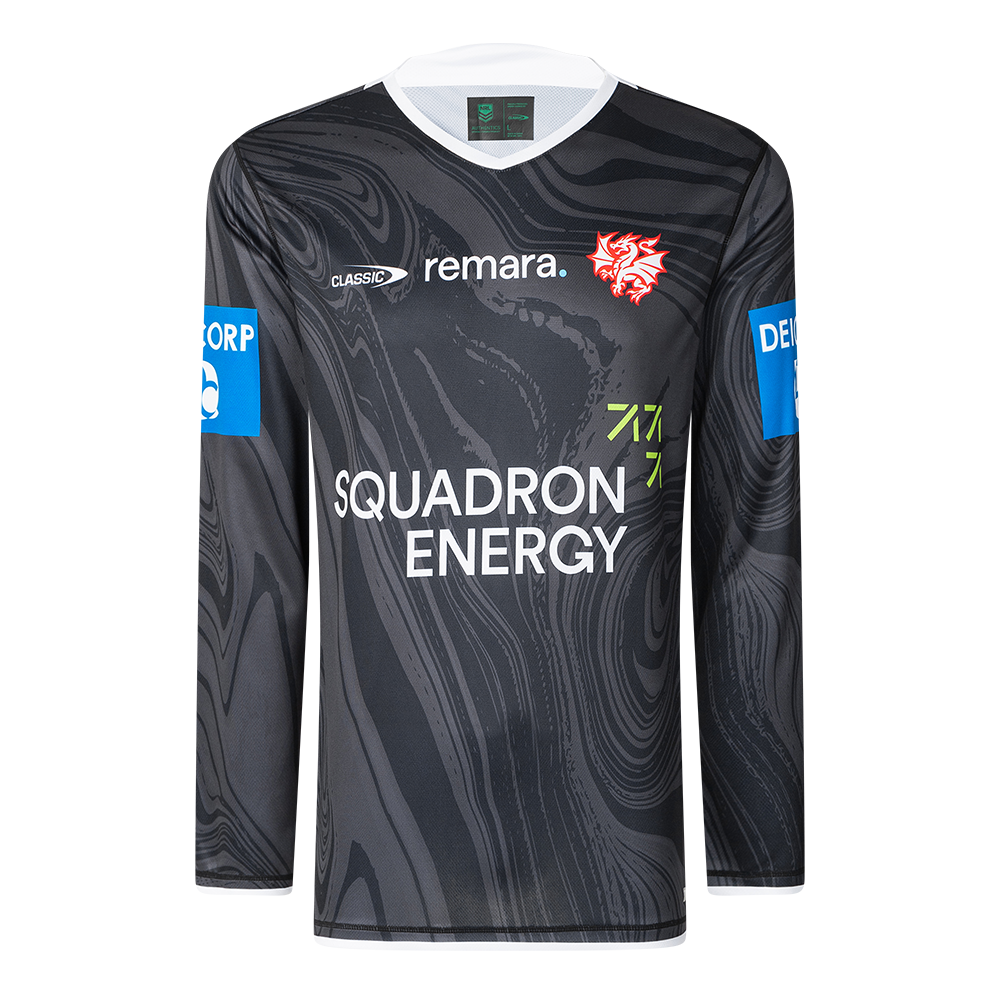 St-George-Illawarra-Dragons-Classic Dragons 2025 Adults Long Sleeve Training Tee
