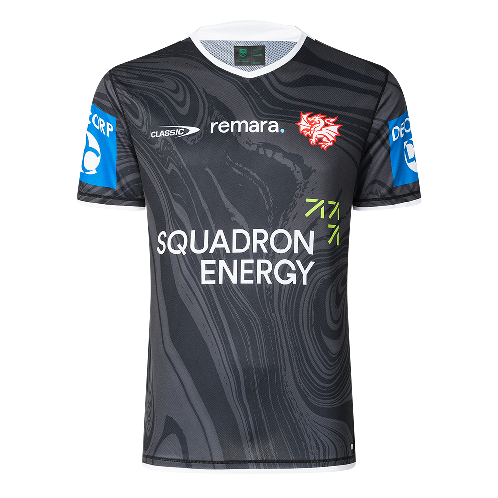 St-George-Illawarra-Dragons-Classic Dragons 2025 Adults Training Tee Charcoal