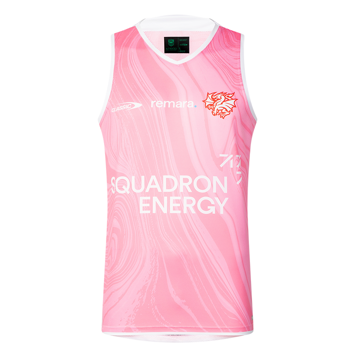 St-George-Illawarra-Dragons-Classic Dragons 2025 Men's Training Singlet Pink