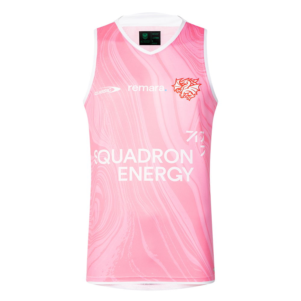 St-George-Illawarra-Dragons-Classic Dragons 2025 Men's Training Singlet Pink