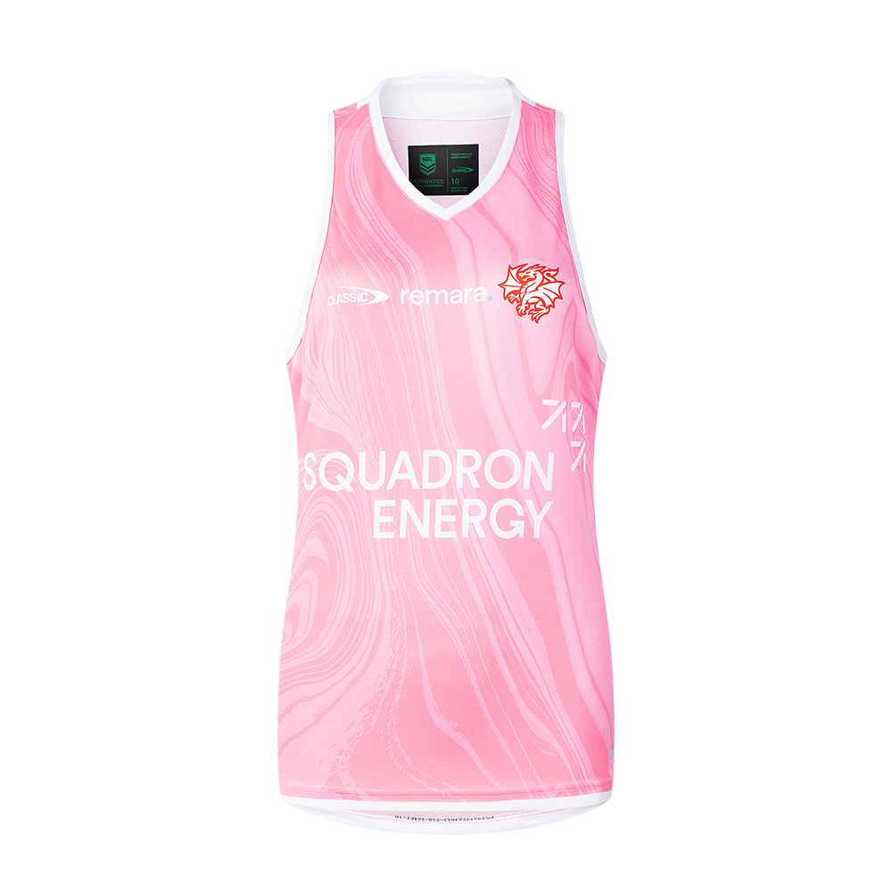 St-George-Illawarra-Dragons-Classic Dragons 2025 Women's Training Singlet Pink