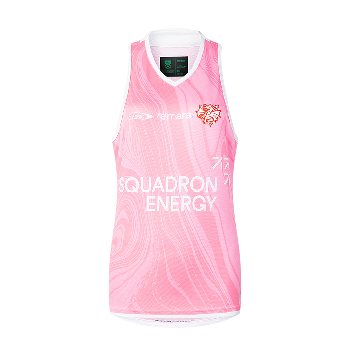 St-George-Illawarra-Dragons-Classic Dragons 2025 Women's Training Singlet Pink
