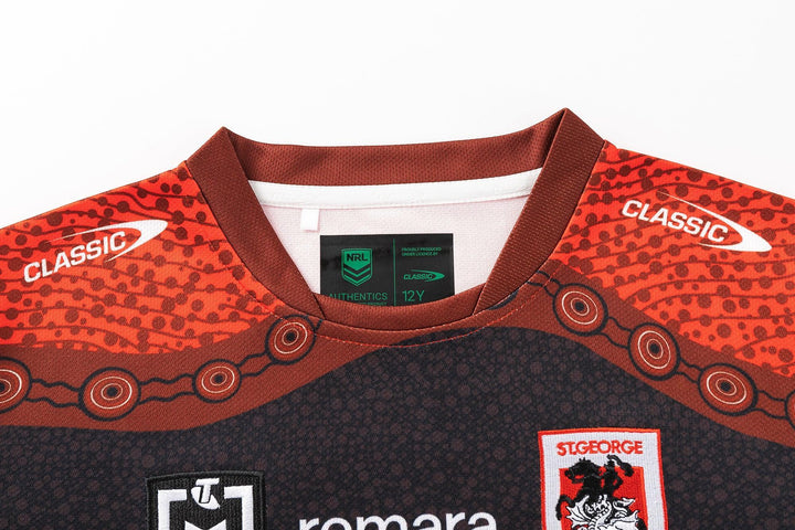 St-George-Illawarra-Dragons-Classic Dragons 2025 Youth Indigenous Jersey