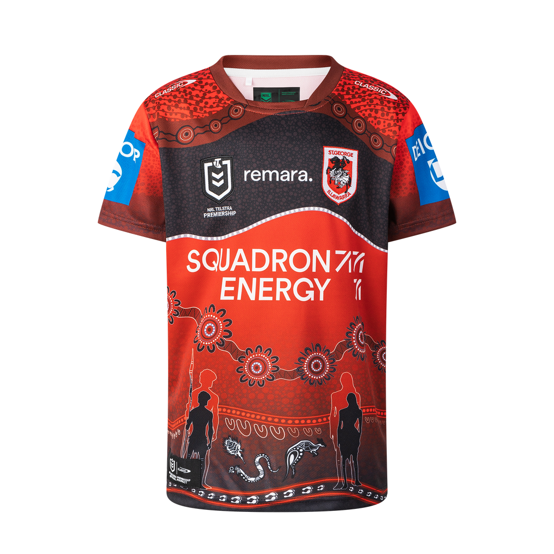 St-George-Illawarra-Dragons-Classic Dragons 2025 Youth Indigenous Jersey