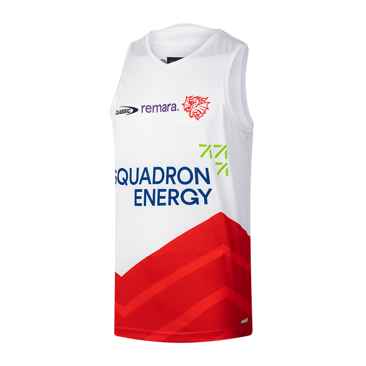 St-George-Illawarra-Dragons-Classic Dragons 2026 Adult Training Singlet White