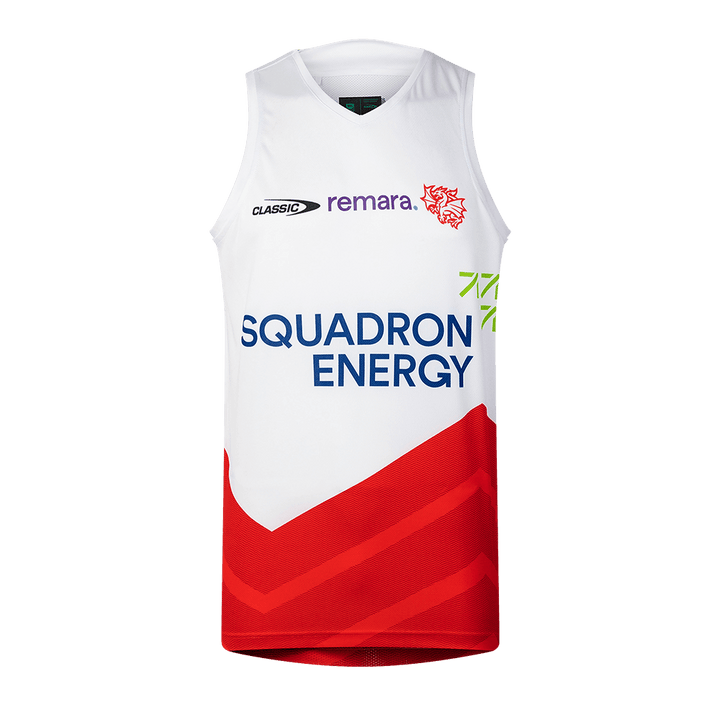 St-George-Illawarra-Dragons-Classic Dragons 2026 Adult Training Singlet White