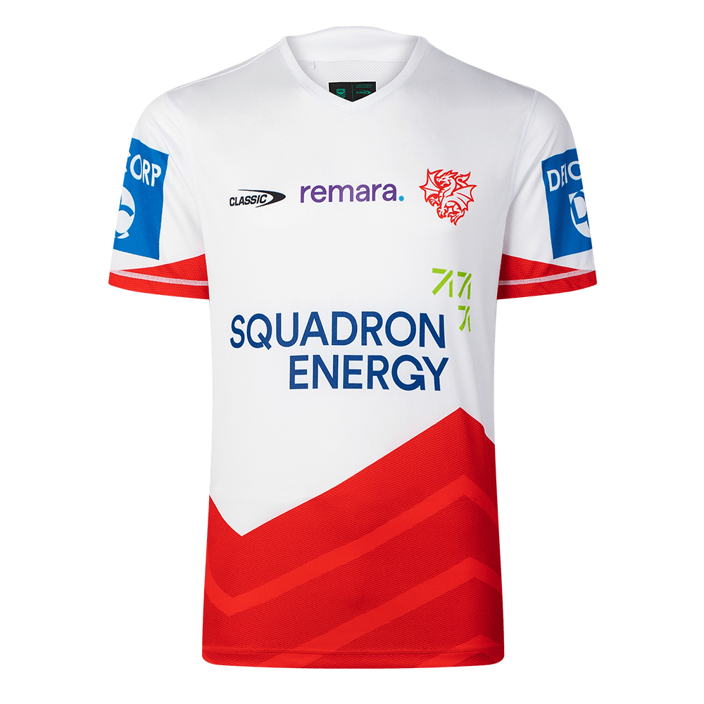 St-George-Illawarra-Dragons-Classic Dragons 2026 Adult Training Tee White