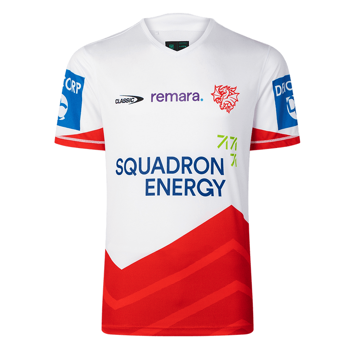 St-George-Illawarra-Dragons-Classic Dragons 2026 Adult Training Tee White