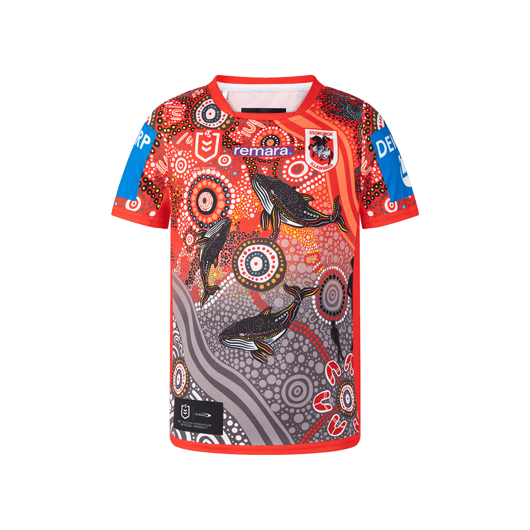 St-George-Illawarra-Dragons-Classic Dragons 2026 Infant Indigenous Jersey & Shorts Set
