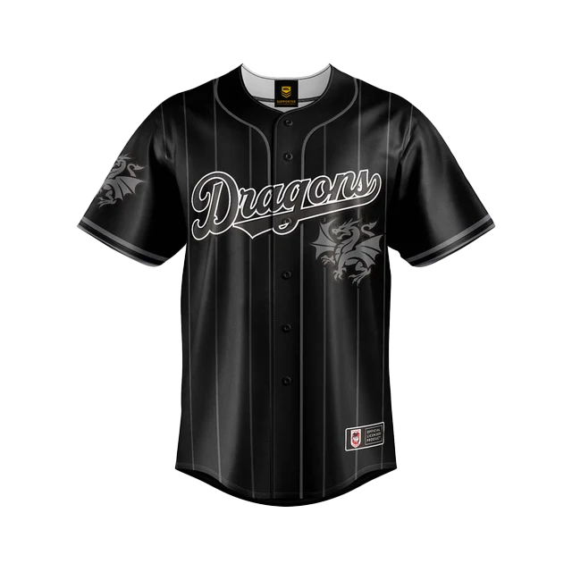 St-George-Illawarra-Dragons-Dragons Adult Blackout Baseball Shirt