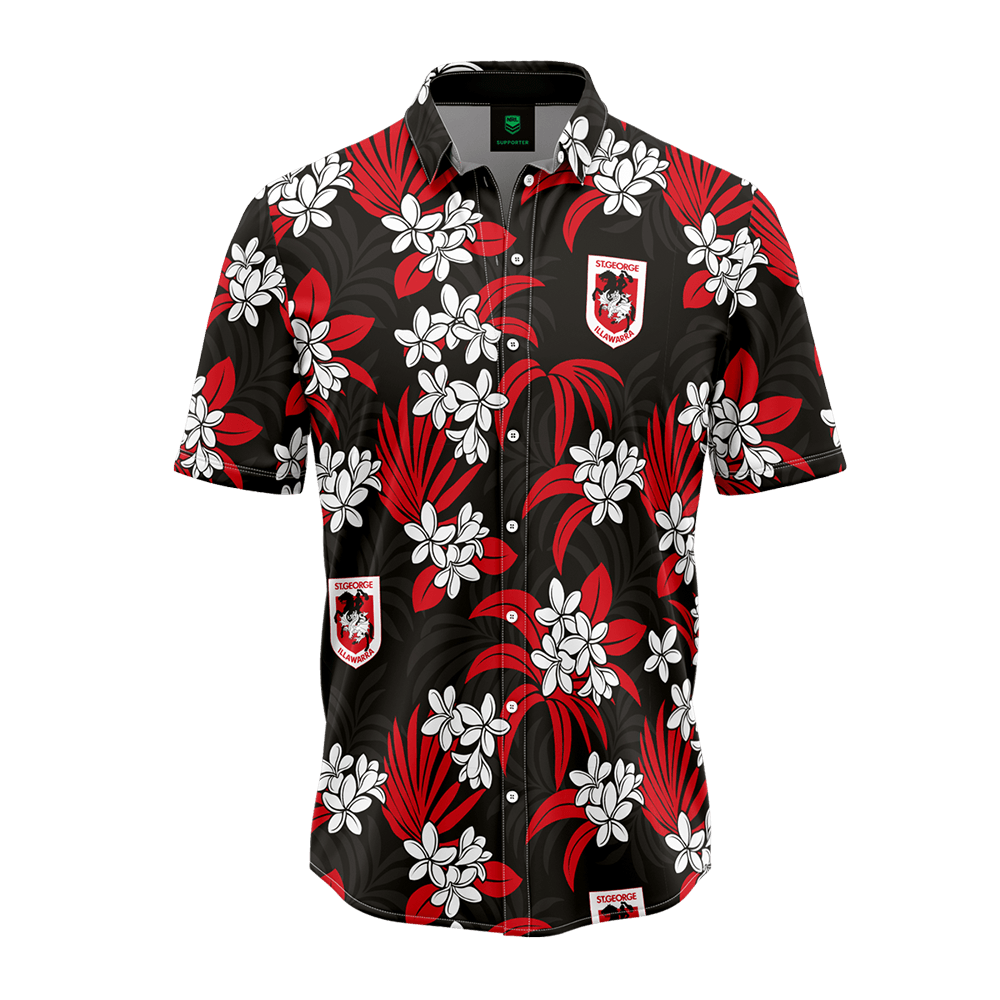 St-George-Illawarra-Dragons-Dragons Adult Reef Hawaiian Shirt