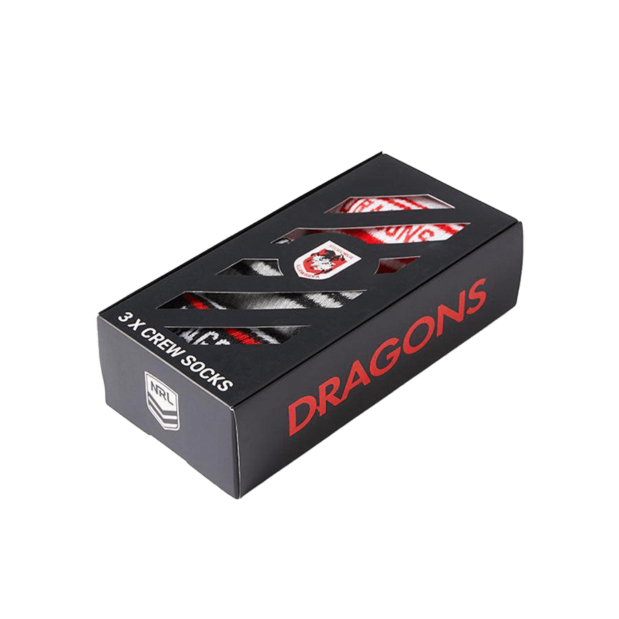 St-George-Illawarra-Dragons-Dragons Box of Socks 3pk