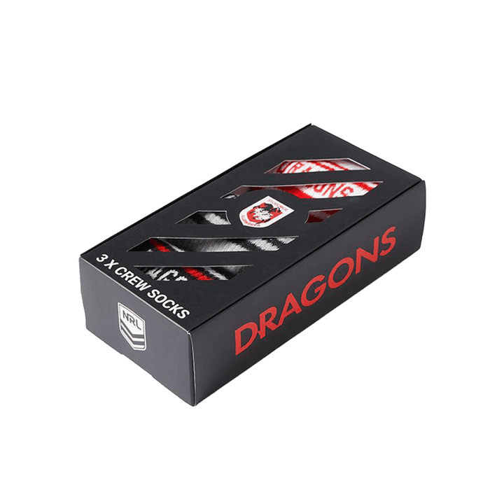 St-George-Illawarra-Dragons-Dragons Box of Socks 3pk