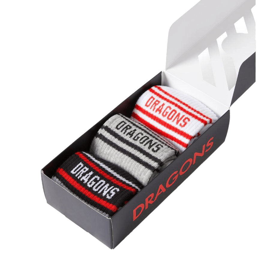 St-George-Illawarra-Dragons-Dragons Box of Socks 3pk