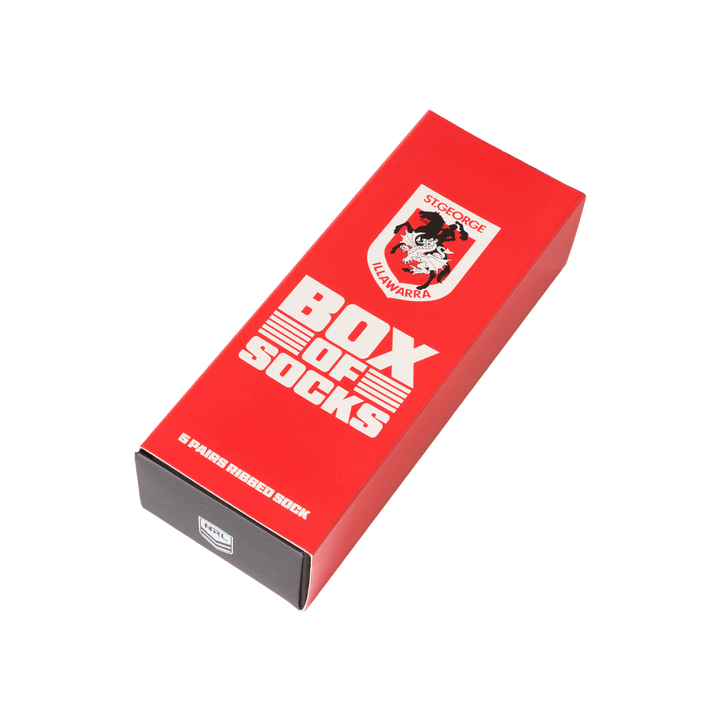 St-George-Illawarra-Dragons-Dragons Box of Socks 5 pack