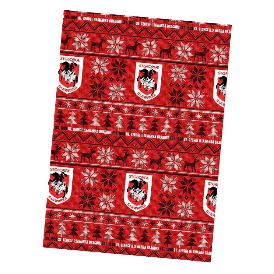 St-George-Illawarra-Dragons-Dragons Christmas Wrapping Paper