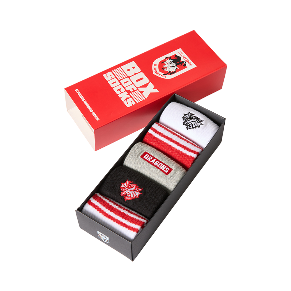 St-George-Illawarra-Dragons-Dragons Everyday Box of Socks