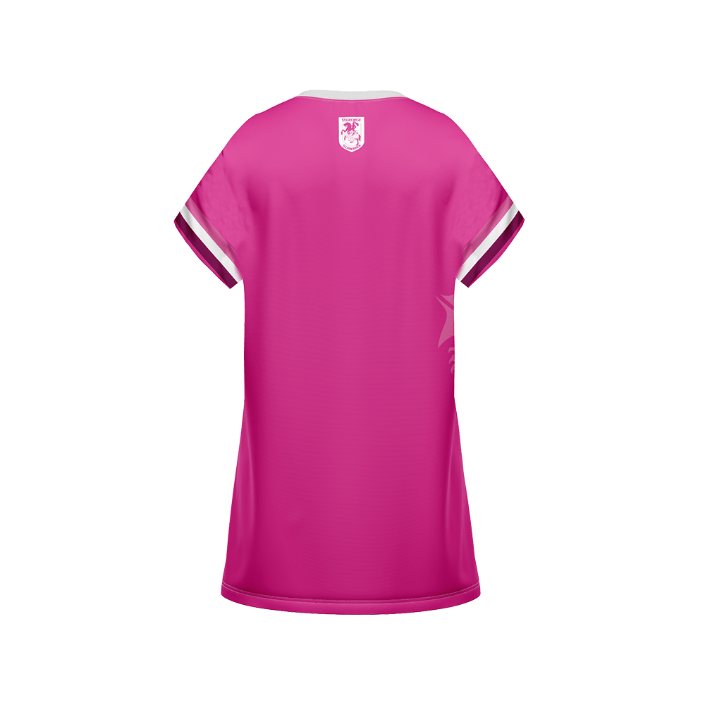 St-George-Illawarra-Dragons-Dragons Fuchsia Force T-Shirt Dress