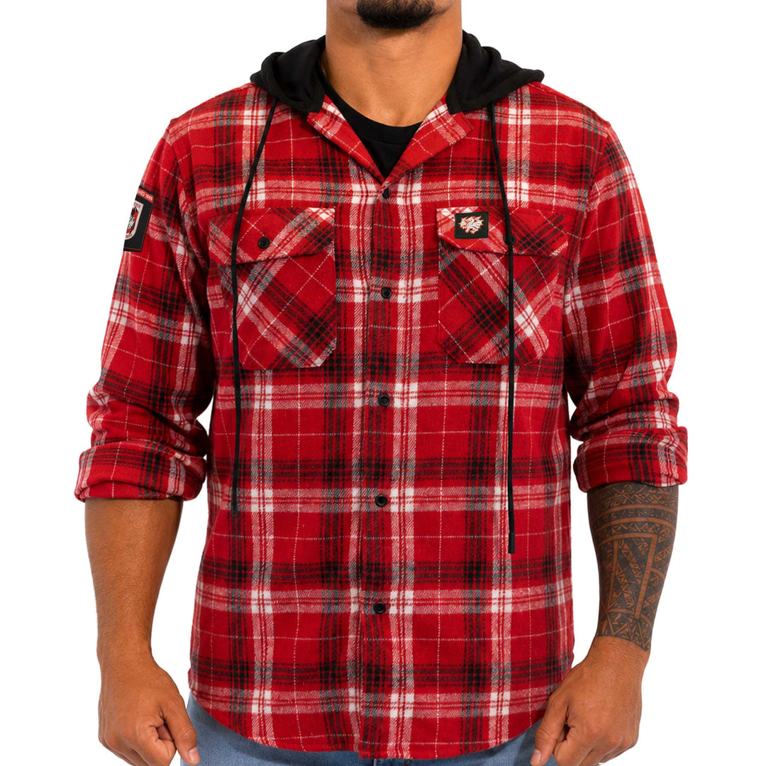 St-George-Illawarra-Dragons-Dragons Hooded Flannel Shirt