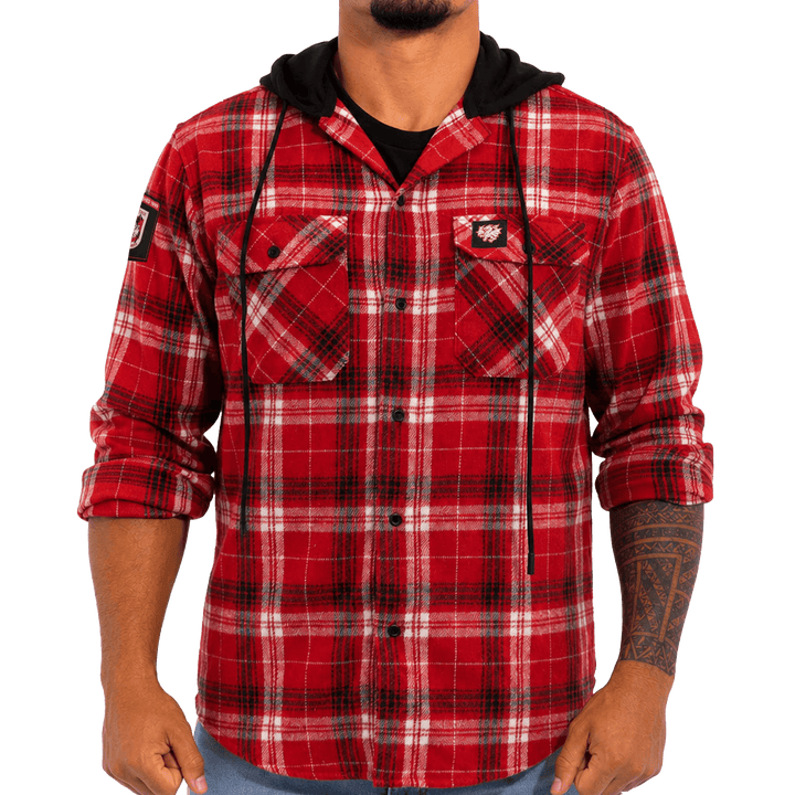 St-George-Illawarra-Dragons-Dragons Hooded Flannel Shirt