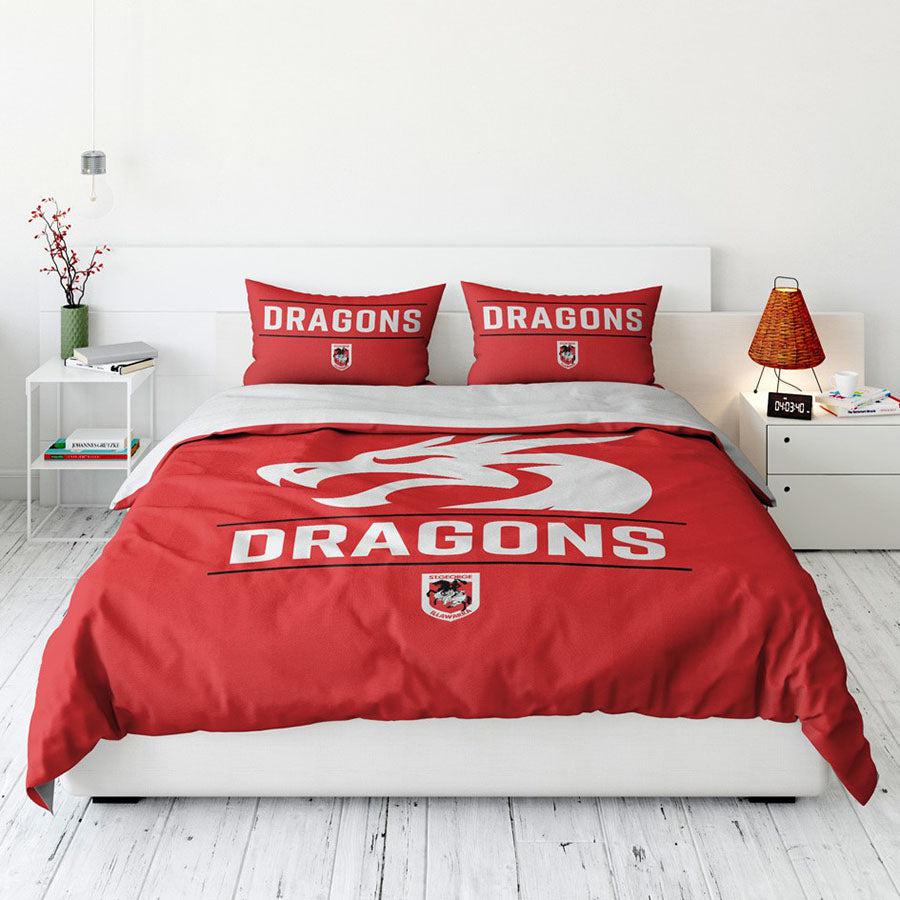 St-George-Illawarra-Dragons-Dragons Quilt Cover Set King