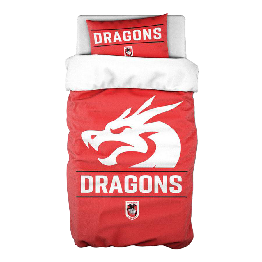 St-George-Illawarra-Dragons-Dragons Quilt Cover Set Single