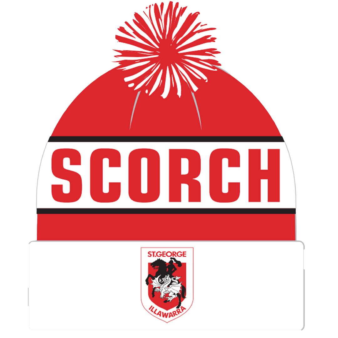 St-George-Illawarra-Dragons-Dragons Scorch Beanie Red & White