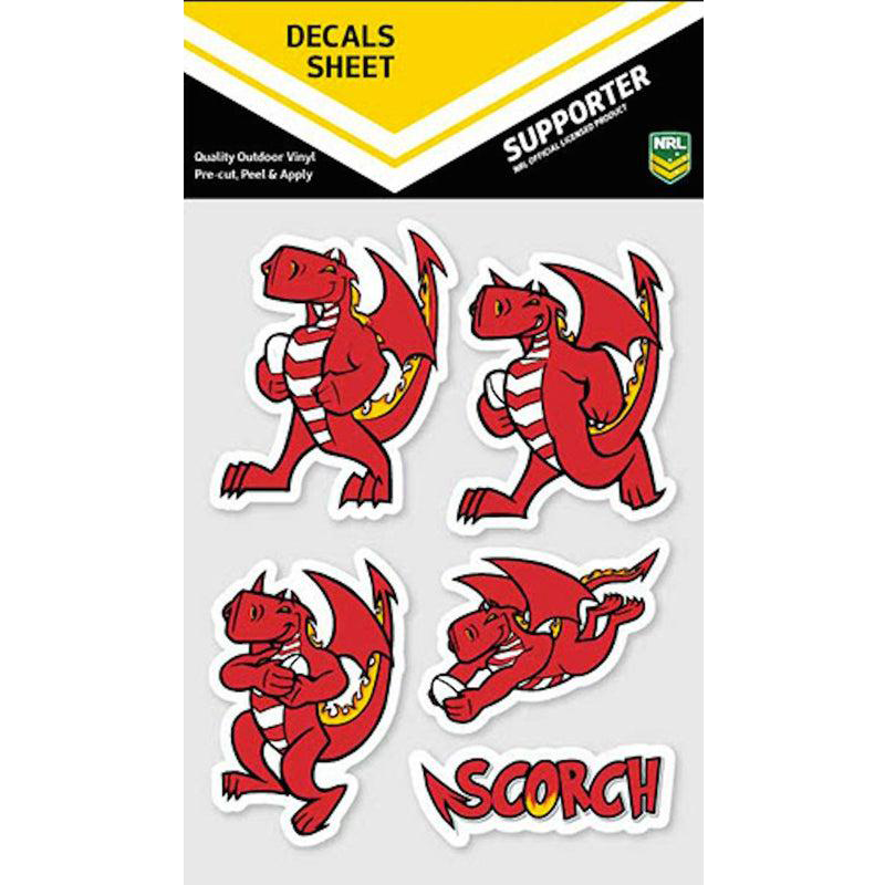 St-George-Illawarra-Dragons-Dragons Scorch Sticker Sheet