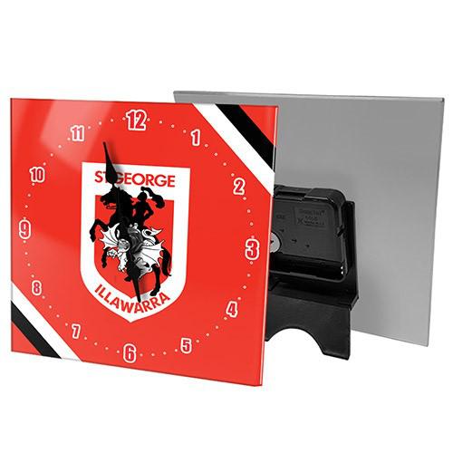 St-George-Illawarra-Dragons-Dragons Mini Glass Clock