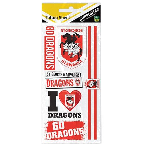 St-George-Illawarra-Dragons-Dragons Tattoo Sheet