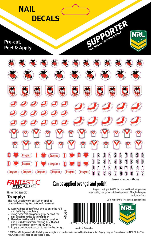 St-George-Illawarra-Dragons-FANtastic Decals Nail